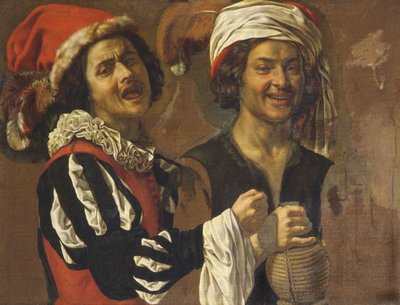 Um cantor e um bebedor de Michelangelo Merisi Caravaggio
